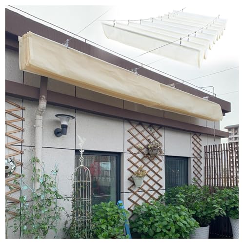 Personalizzata Retrattile Vele Wave Shade,Vela Wave Shade Retrattile,Vela Ombreggiante Tenda da Sole,Copertura Parasole Tettoia Pergola Resistente Ai Raggi UV (Size : W3.2*L5m/W10.49*L16.41ft)