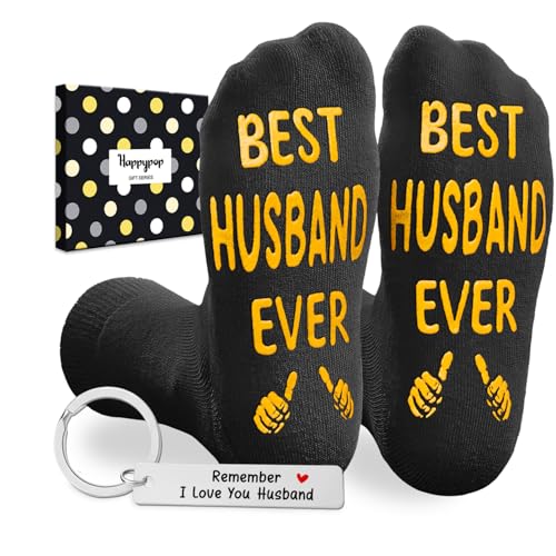 HAPPYPOP Best Husband Ever Gifts - Funny Husband Gifts from Wife, Socks for Men Who Has Everything...