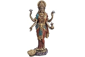 PTC 10 Inch Lakshmi Goddess of Wealth, Fortune and Prosperity Statue Figurine