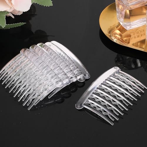 Styquenzer 590989_1_TISRH40S 12 Pcs Plastic Hair Side Combs 17 Teeth French Tortoise Side Comb Decorative Hair Combs thumb #1