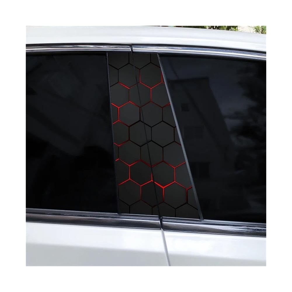 Bertdcx G 2Pcs Honeycomb Waterproof Vinyl Car Sticker Diy Car Door Pillar Decorative Sticker Auto Parts(G)