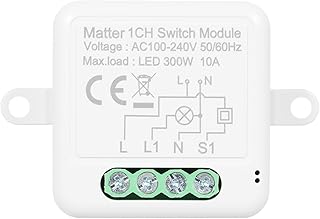 Interruptor inteligente,ERYUE 1CH Matter Mini Módulo de switch WiFi inteligente DIY Módulo de switch de relé inteligente 10A Switch para automação residencial inteligente Compatível com Home Pod / /