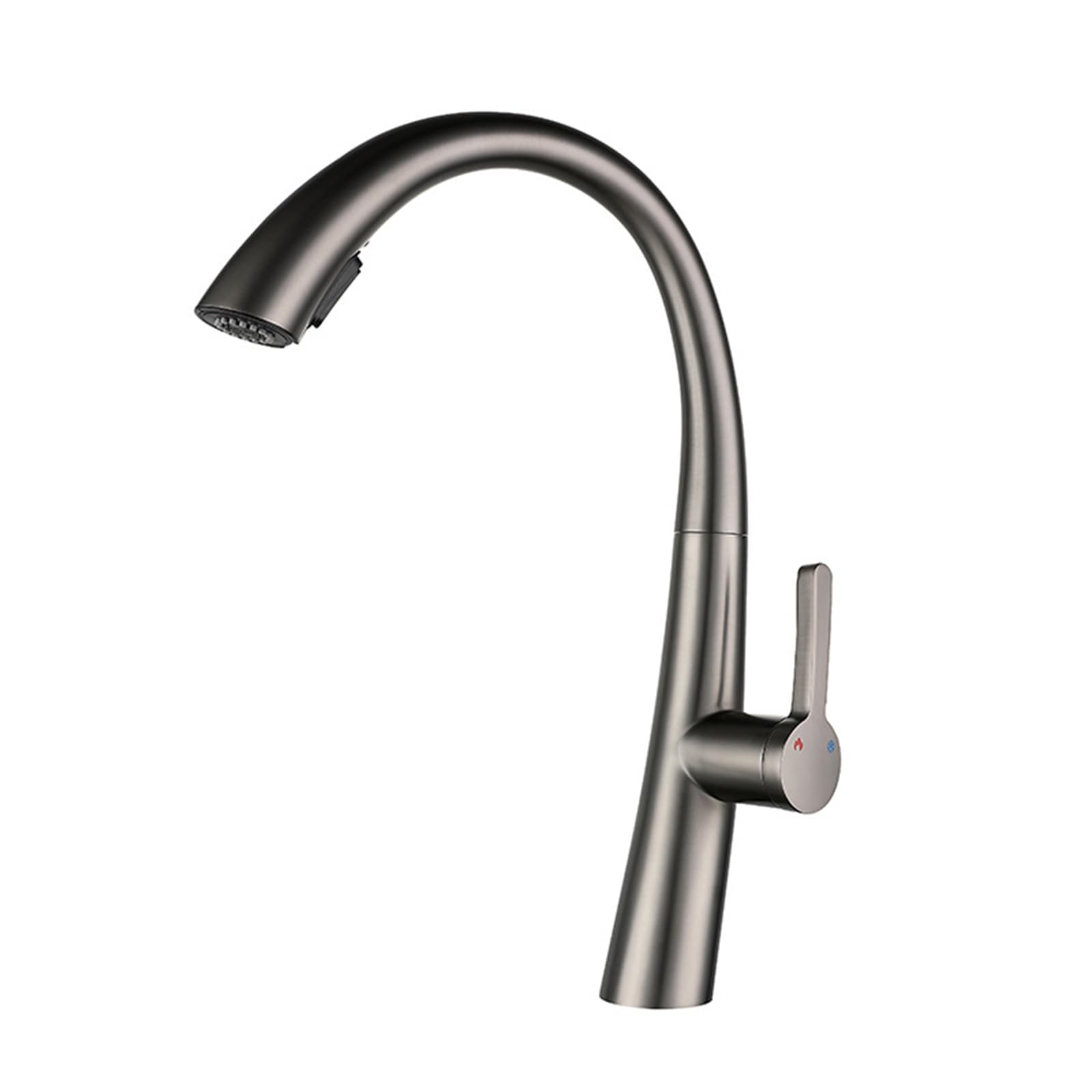 ZQFHSX Kitchen Faucets with Pull Out Spray Stainless Steel Hot and Cold Water Sink Faucet 360° Rotation Faucet-White