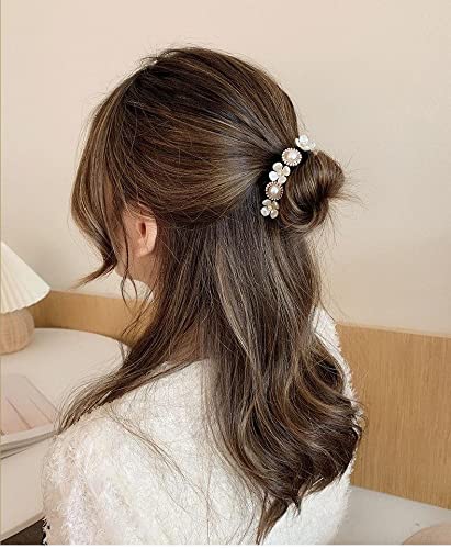 Miniatura 7 de Moños hábiles de flores de perlas para el cabello, moños hábiles torcidos para el cabello, herramienta de peinado para el cabello, rizador de pelo