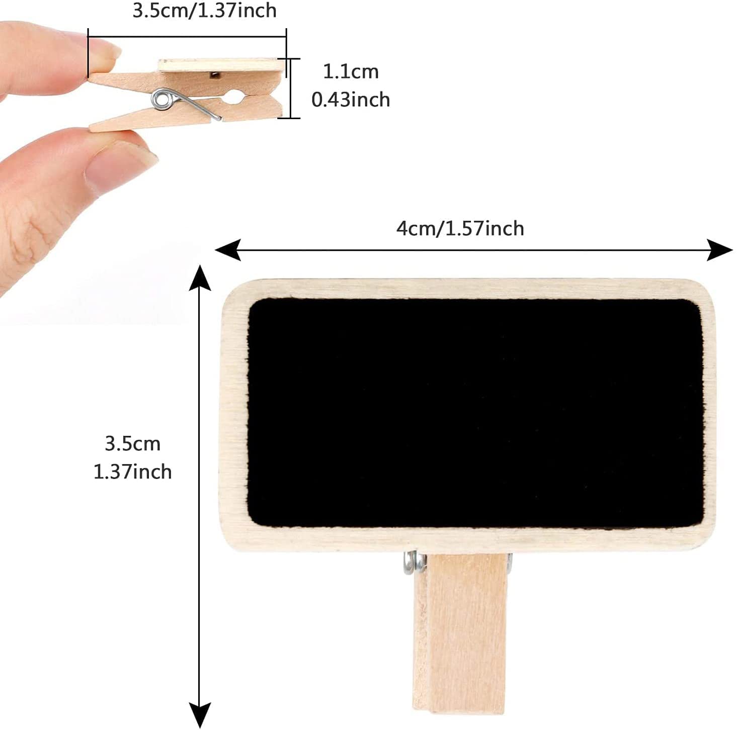 50 Mini Lavagnette In Legno Con Clip - Per Etichette, Matrimoni E Promemoria - Foto 6