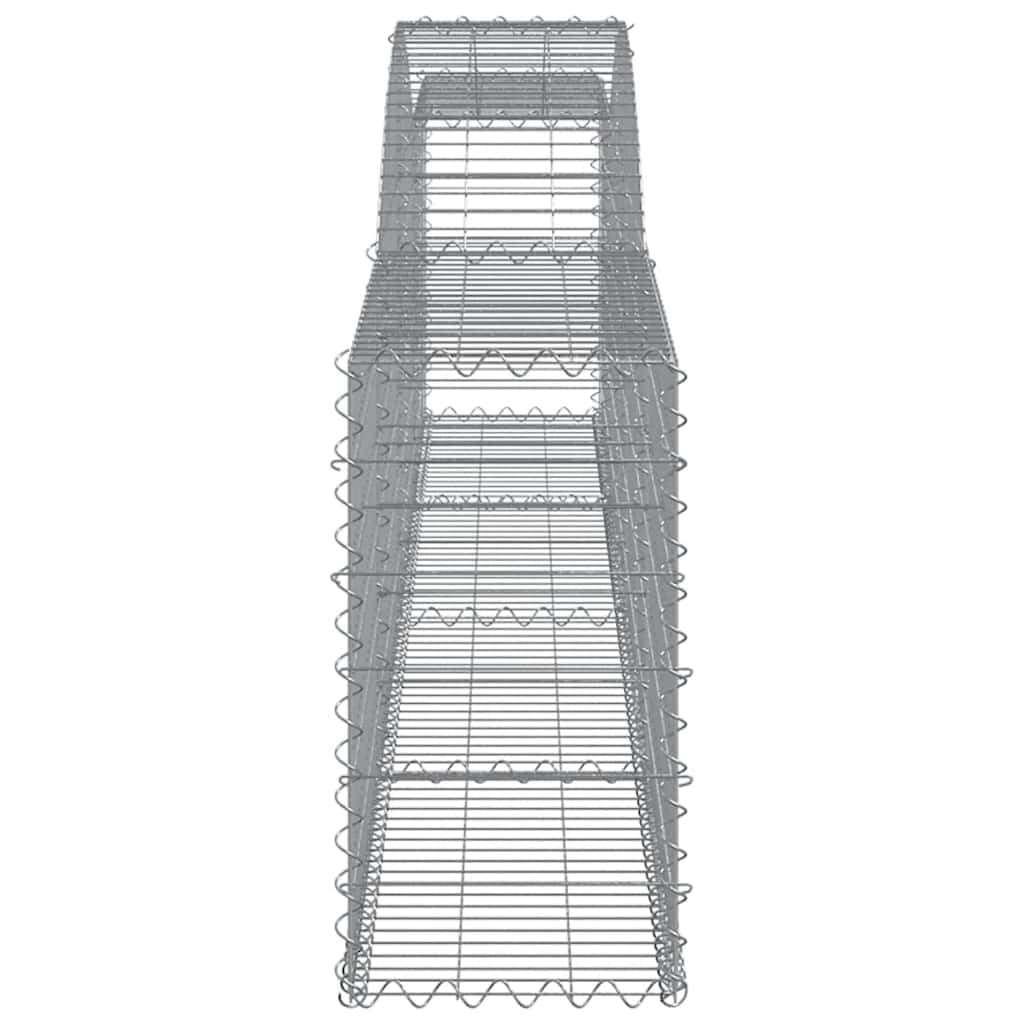 Gaviones con arco alto, 4 unidades, 400 x 30 x 60/80 cm de hierro galvanizado para barreras de jardín y protección visual como pared decorativa insonorizante con construcción estable