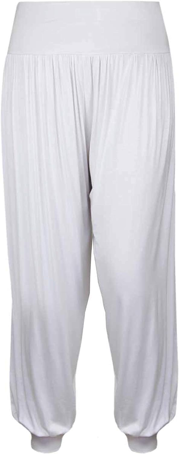 Zaif & Hari® Womens Hareem Trouser Ladies Plain Baggy Harem Ali Baba Casual Pants White