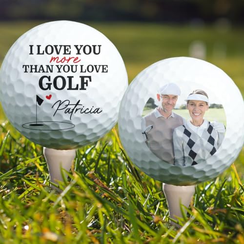 Macorner Personalized Photo Golf Balls - Love You More Than