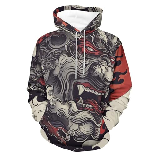 Sweat à capuche style japonais hoodie manches longues mixte taille S