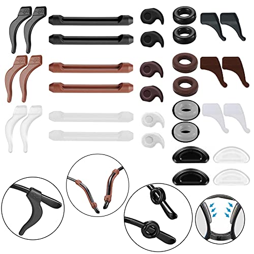 AZFVBQL 34PCS Eyeglasses Retainers Silicone Glasses Temple Holders Anti-slip Protectors Comfort Eyewear Spectacle Stay Put Glasses Stoppers Ear Grip Hooks… (Eyeglasses Retainers-34PCS)