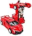 FQDVM Transformers Roboterauto 2 in 1 Bestes Spielzeug für 3 4 5 6 7 8 Jahre alte Kinder, Weihnachts- und Geburtstagsgeschenke für 3-12 Jahre alte Jungen Mädchen (rot)