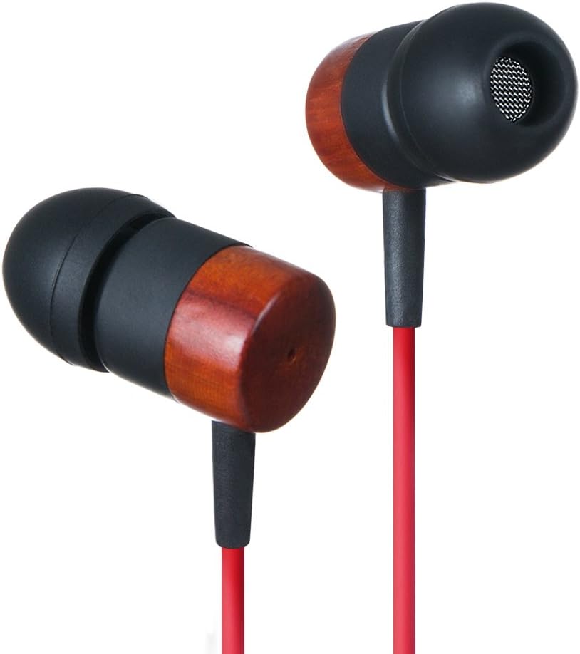 EAROND® Natural Wood in-Ear Earphones Wooden Earbuds Noise Reduction Best Fitting