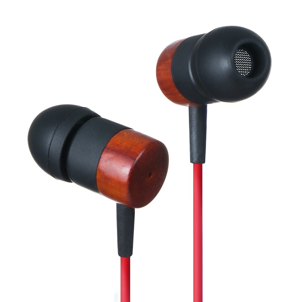 EAROND® Natural Wood in-Ear Earphones Wooden Earbuds Noise Reduction Best Fitting
