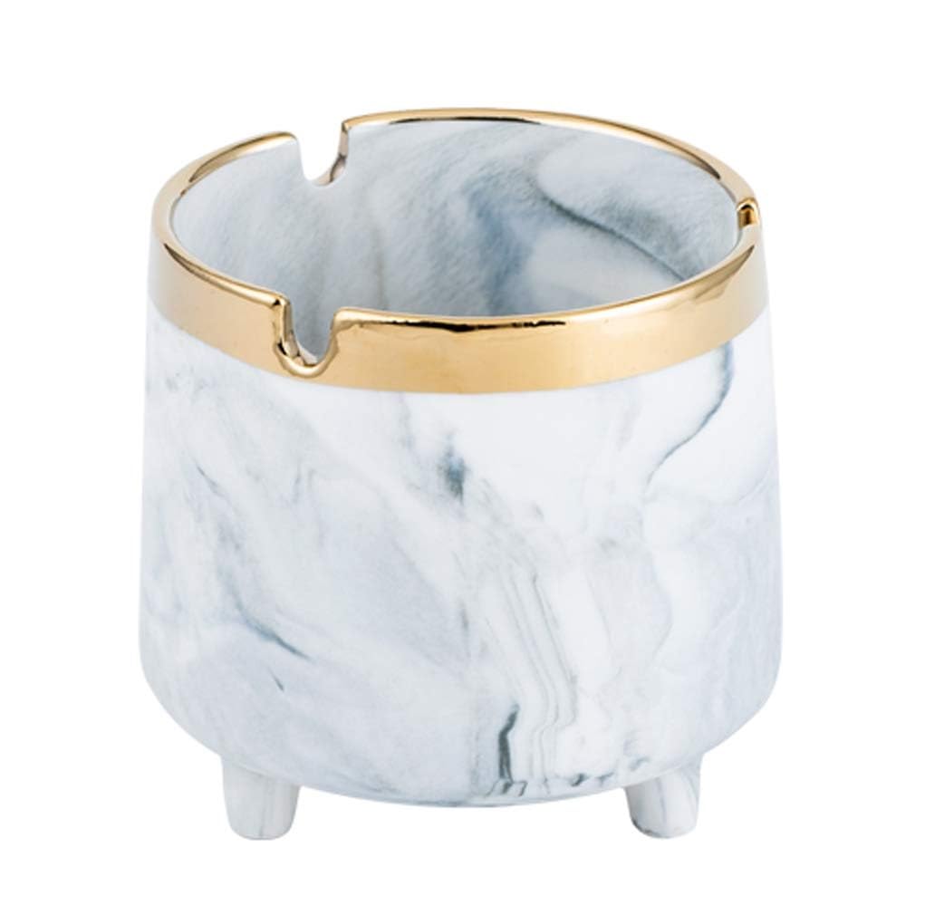 Windproof Ceramic Ashtray Cigar Modern Marble Ash Tray(#c)