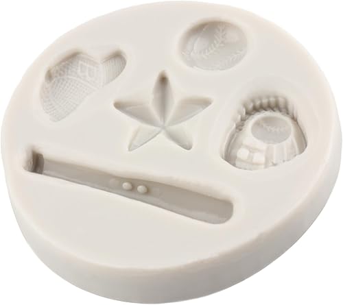 Miniatura 7 de Sijiangmold Molde de fondant de béisbol, guante de sóftbol, molde de silicona para decoración de cupcakes, decoración de pasteles, chocolate,