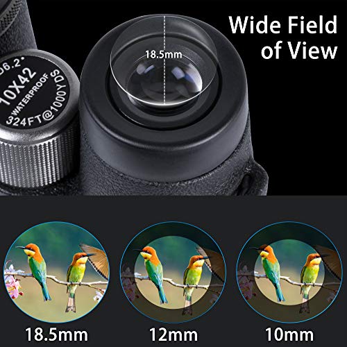Kalawen 10x42 Binoculars for Adults Compact Waterproof Fogproof Binoculars for Bird Watching Concert Theater Opera Stargazing Hunting Traveling - Thumbnail 5