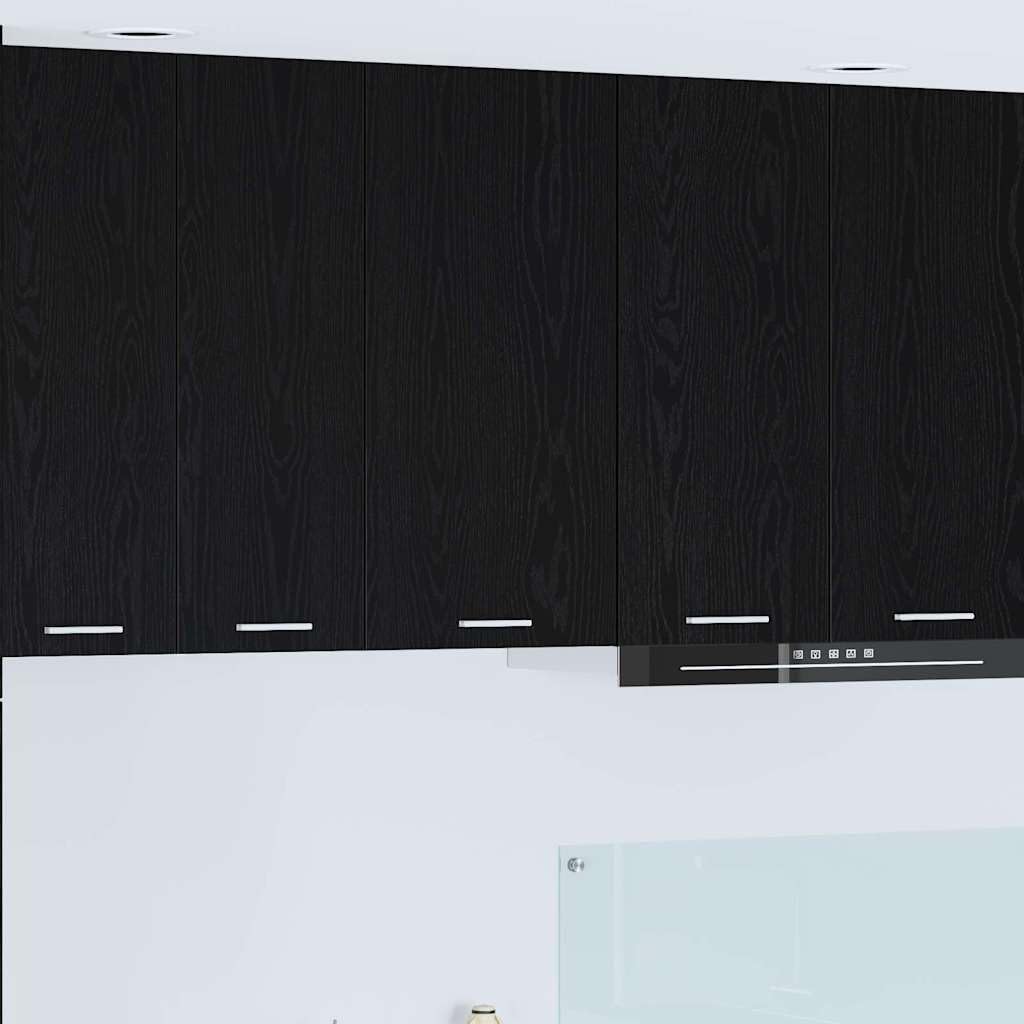 Lumanois Armoire Suspendue Riga Chêne Noir et Blanc 40 x 31 x 80 cm Meubles de Cuisine Noir,884259