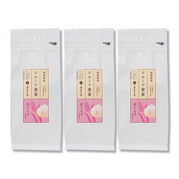三國屋善五郎 フルーツ麦茶 10g×10p×3本 (はくとう) 白桃 桃 ティーバッグ フルーツティー ノンカフェイン 水出し 麦茶 手土産 ギフト 贈答 自宅用 まとめ買い
