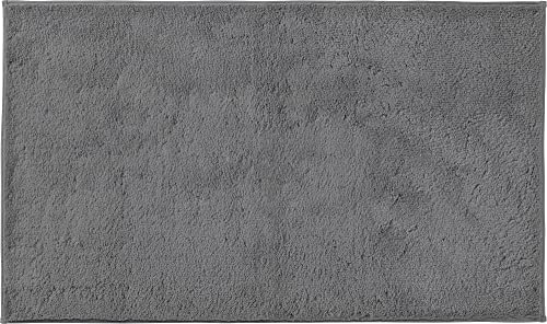 Erwin Müller Badematte, Badteppich Uni ULM - Baumwolle, kuschelig, rutschhemmend, für Fußbodenheizung geeignet - grau Größe 80x150 cm