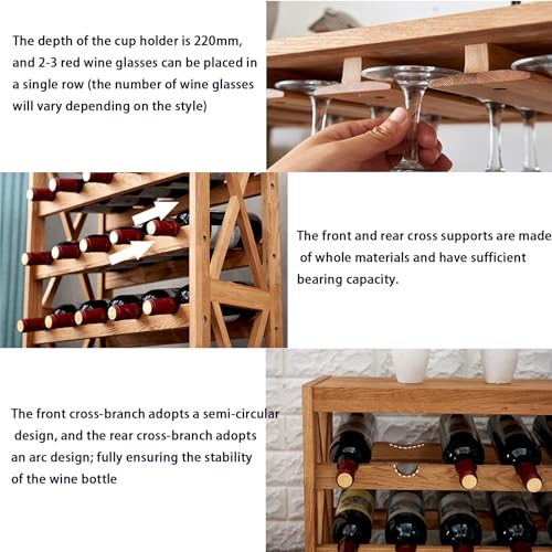 Soporte para botellas de vino en roble 35 compartimentos miniatura 4