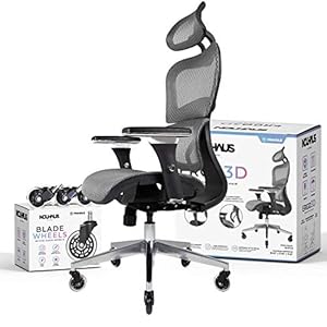 NOUHAUS Ergo3D Ergonomic Office Chair – Rolling Desk Chair with 4D Adjustable Armrest, 3D Lumbar Support and Blade…