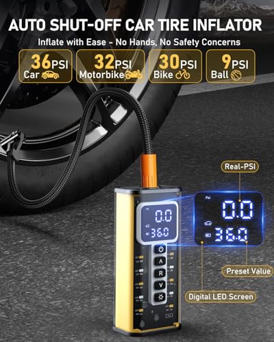 Tire Inflator Portable Air Compressor, 150 PSI Air