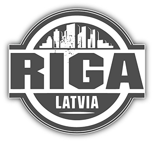 Riga Latvia Skyline Label Car Bumper Sticker Decal