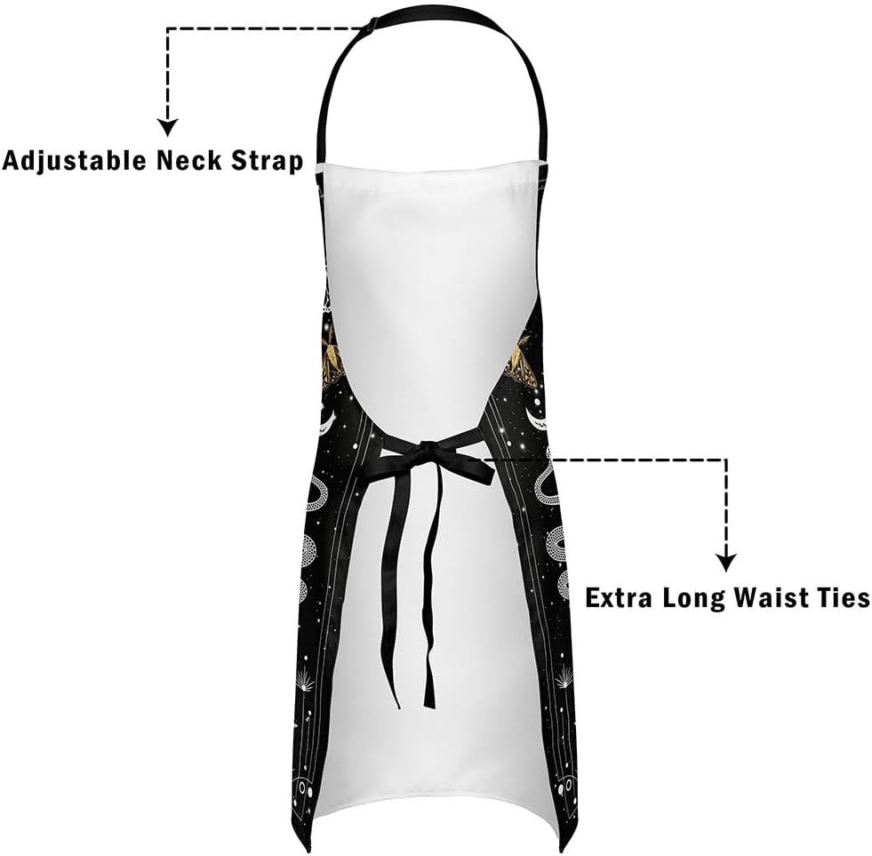 Castle Fairy Black Chef Apron Waterproof Aprons for Cooking Baking Painting image 5