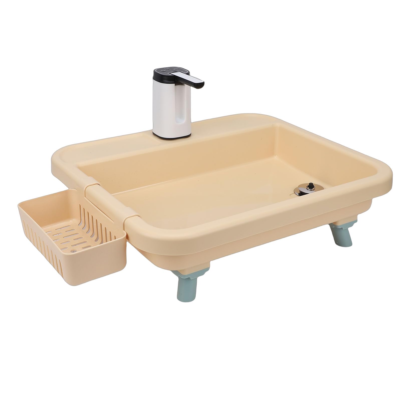 Tonysa Lavello Elettrico Portatile da Campeggio - Stazione di Lavaggio per Campo all'Aperto, Lavabo Mobile con Pompa dell'Acqua, Rubinetto Spray in PP da 1200 MAh per Lavastoviglie da Viaggio per
