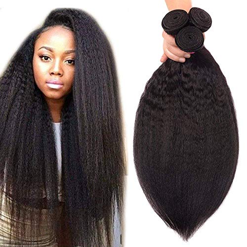 Odir Brazilian Kinky Straight Human Hair 3 Bundles 12 14 16 Inch Yaki
