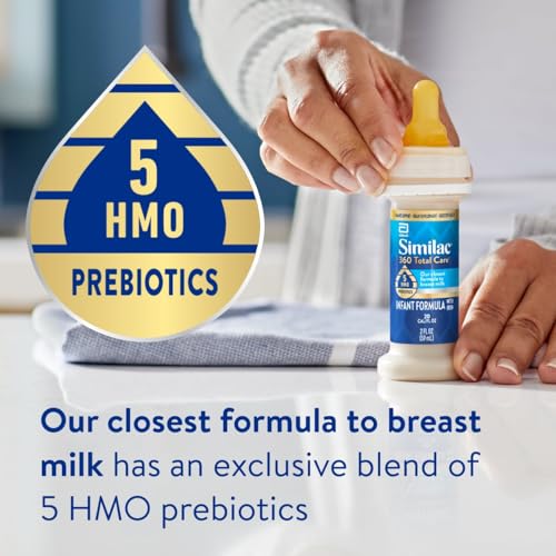 Similac 360 Total Care Infant Formula, Has 5 HMO Prebiotics, Our Closest Prebiotic Blend to Breast Milk, Non-GMO,‡ Baby Formula, Ready to Feed, 2-fl-oz Bottle, Pack of 12 - Image 3