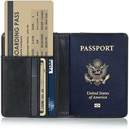 TDA Travel Passport Holder Wallet Multi-Purpose RFID Blocking ID Cards PU Leather Case Cover
