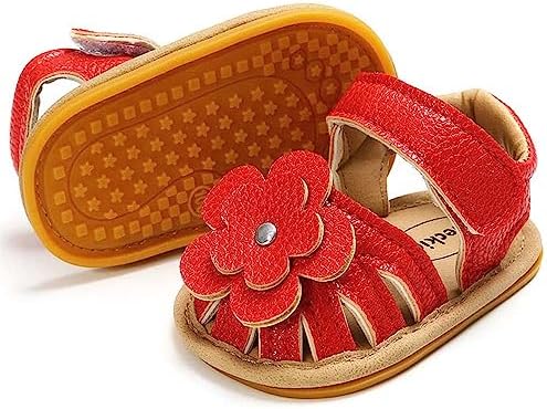 Miamooi Infant Baby Girls Boys Sandals Summer Bowknot Crib Shoes Toddler Pu Leather Flower Soft Rubber Sole Dress Flats First Walker Shoes