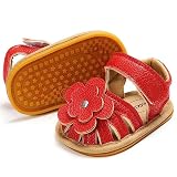 Miamooi Infant Baby Girls Boys Sandals Summer Bowknot Crib Shoes Toddler Pu Leather Flower Soft Rubb