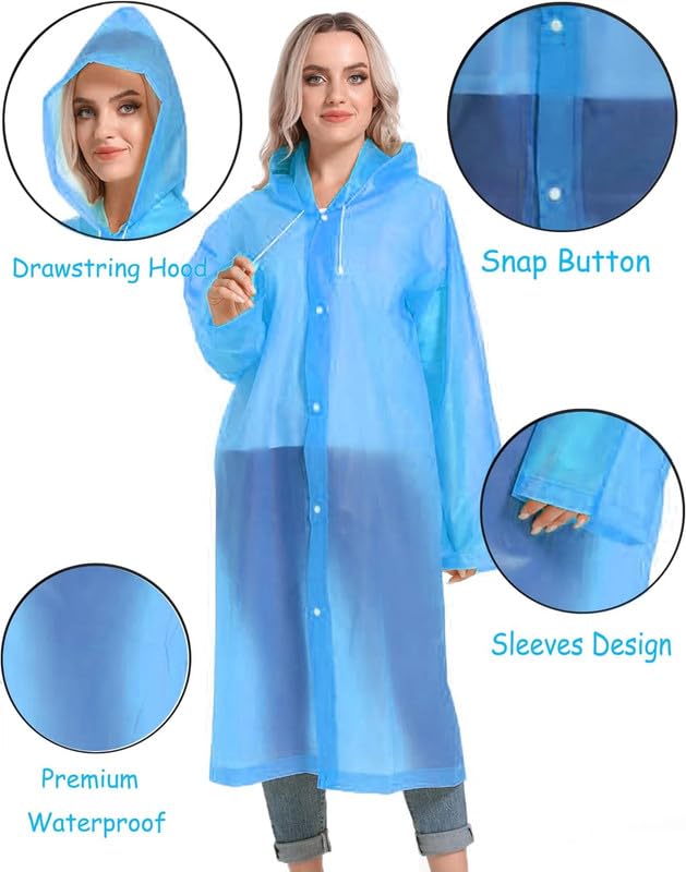 Image of CHACKO EVA Waterproof Rain Coat Hooded Outdoor Water Resistant Suit Portable Men and Women