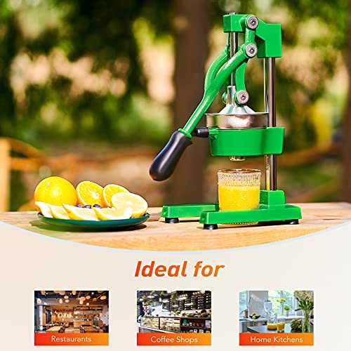 Image of CO-Z Hand Press Juicer Machine, Manual Orange and Citrus Juicer for Pom Lime Lemon Juice, Commercial Squeezer and Crusher, Easy to Clean, Green