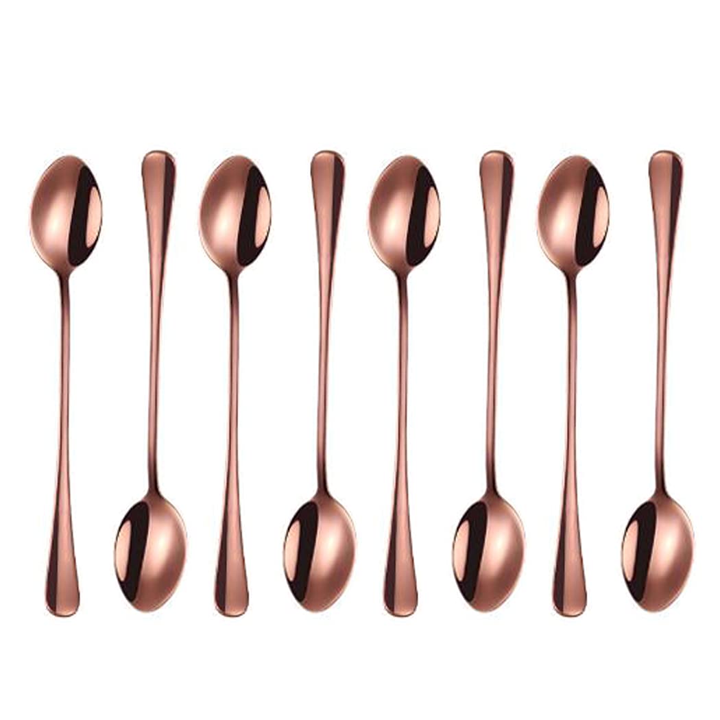 Hoshen 7.6 Inch Stainless Steel Ice Spoon, Mixing Spoon, Long-Handled Dessert Coffee Spoon, Ice Cream Spoon