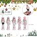 CynynYxy 5 PCS Christmas Nutcracker Ornament Set Wooden Nutcrackers Hanging Decoration Nutcracker Figures Christmas Decorations for Xmas Tree, Table Decor, Wall(Pink)