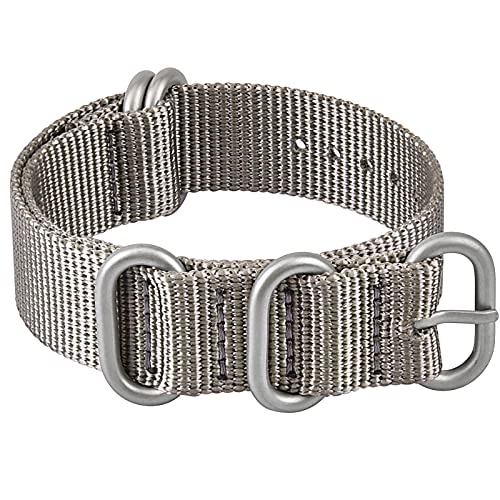 Ritche 22mm Military Ballistic Nylon Strap Gray Nylon Watch Strap Compatible with Timex Expedition Weekender Seiko Nylon Watch Bands for Men Women