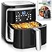 Freidora de aire sin aceite 7L , 1900W, 9 funciones preestablecidas, mantener caliente, modo manual, panel LED táctil. Doble uso: con cesta o cajón. Sin BPA. Libro de recetas incluido