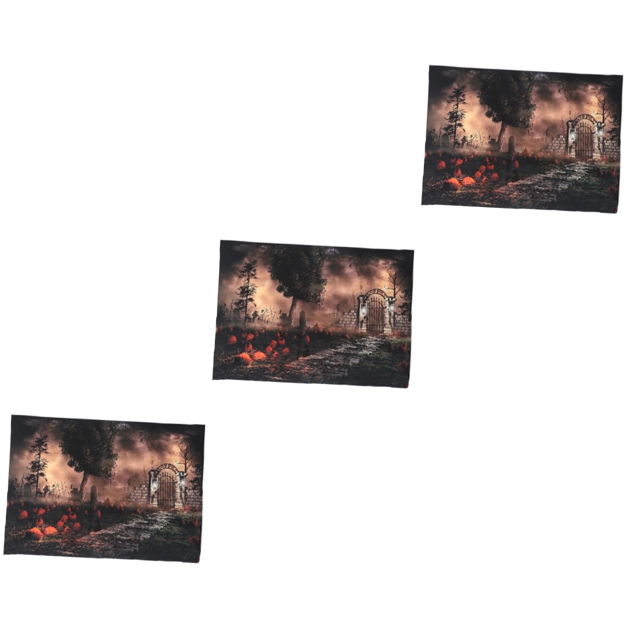 HOMSFOU 3pezzi Backdrop Halloween Per Fotografie Tappeto Murale Decorativo Per Feste Sfondo Per Eventi e Servizi Fotografici Facile Da Installare e Resistente
