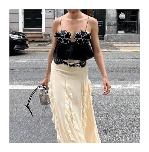 JAMPOL Floral Chic Cropped Top Vest for Women Camisole Backless Suspender Tops Female Elegant Sexy Sleeveless Street2