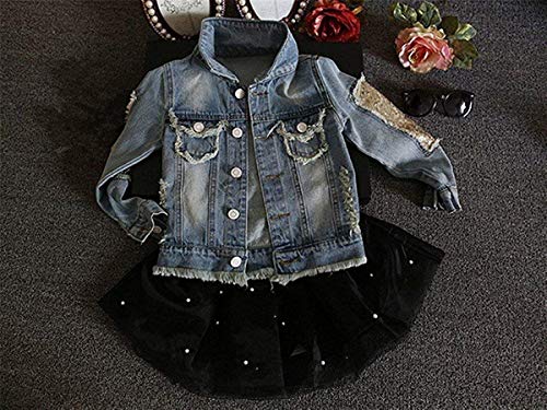 Little Big Girls Jean Jacket,Toddler Denim Jacket Fashion Outwear Cowboy Overcoat4