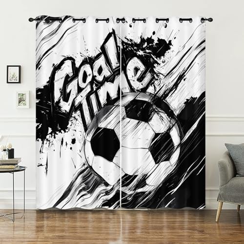 AILONEN Kids Soccer Window Curtain 42