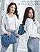 UIBRN Denim Tote Bag for Women, Jean Satchel Shoulder Crossbody Totes Top Handle Handbags with Strap for Work Travel