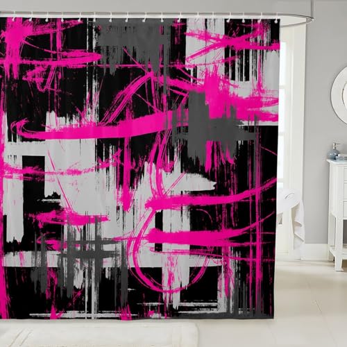 Feelyou Abstract Art Striped Shower Curtain Bathroom 72"x72 Kids Waterproof