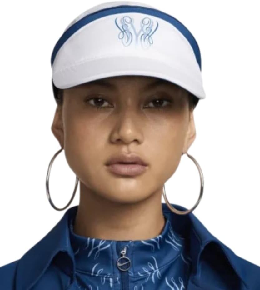 Nike Unisex Dri-FIT Fly Unstructured Serena Williams Design Crew Cap M/L White/Blue
