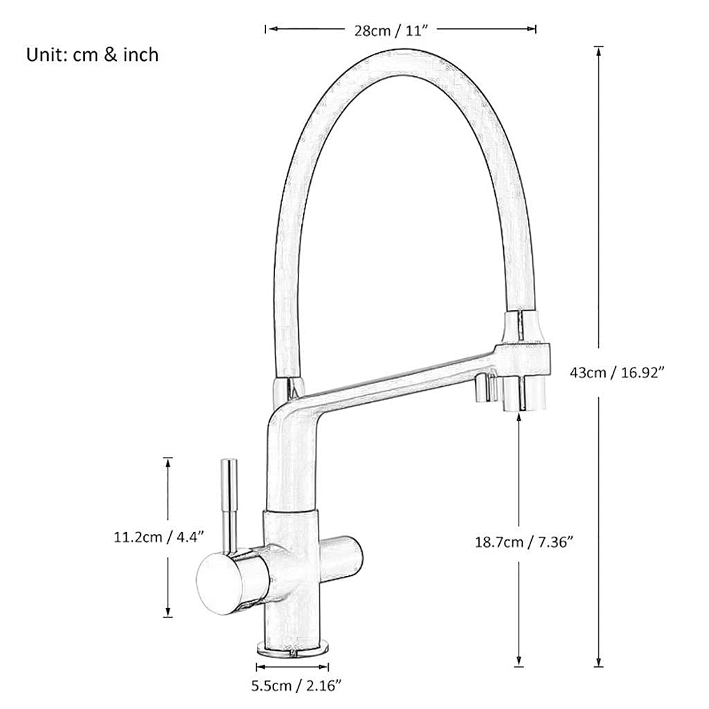 Grifos monomando para fregadero, grifos de cocina con filtro, grifo mezclador de rotación extraíble de 360 ​​grados grúa de agua pura para grifos de agua filtrada de cocina grifo para fregadero/oro