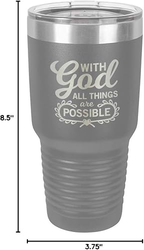 Miniatura 10 de Con todas las cosas que son posibles, vaso de 325 ml con pajita y tapa superior deslizante, taza de viaje de acero inoxidable para comparar con Yeti