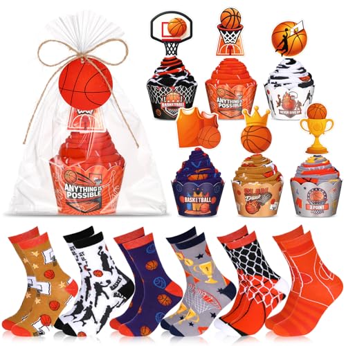 Foaincore 6 Pairs Basketball Cupcake...